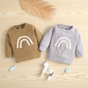 Kids Toddler Boys Girls Autumn And Winter Casual Versatile Long Sleeve Round Neck Sweatshirts