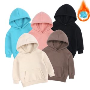 Kids Toddler Big Boys Girls Casual Basic Solid Color Long Sleeve Hoodies