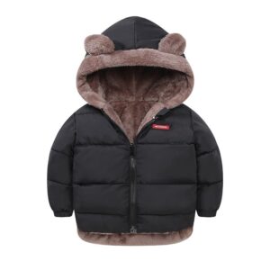 Kid Toddler Winter Pure Color Thickening Hooded Coat