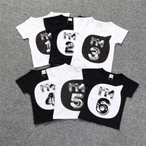 Kids Toddler Boys Girls Casual Cute Letter Round Neck Short Sleeve T-Shirt