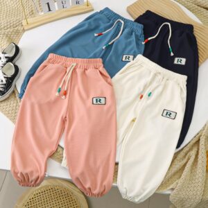 Children Kids Baby Fashion Girls Boys Casual Basic Letter Pants