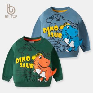 Children Kids Teen Fashion Boys Casual Long Sleeve Cartoon Dinosaurs Print Sweatshirt Top