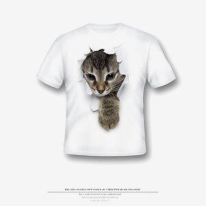 Children Kids Baby Fashion Girls Boys Casual Basic Short Sleeve Round Neck Cartoon Cat Dog Print T-Shirt