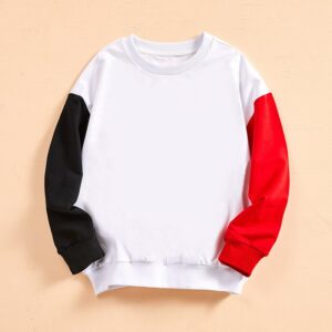 Children Kids Baby Fashion Girls Boys Casual Basic Long Sleeve Color Blocking Sweatshirt