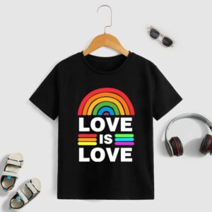 Children Kids Baby Fashion Girls Boys Casual Basic Rainbow Letter Print Vacation Short Sleeve T-Shirt