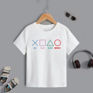 Children Kids Baby Fashion Girls Boys Casual Basic Letter Print Short Sleeve T-Shirt