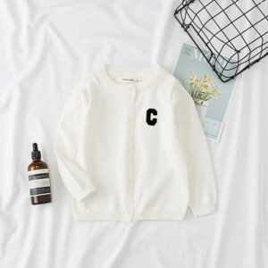 Children Kids Baby Fashion Girls Boys Casual Basic Long Sleeve Solid Color Knitted Cardigan Coat