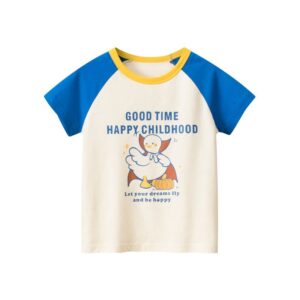 Children Kids Baby Fashion Boys Casual Basic Short Sleeve Cartoon Duck Print T-Shirt