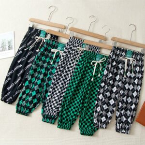 Children Kids Baby Fashion Girls Boys Basic Casual Smiling Face Print Pants