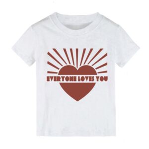 Children Kids Baby Fashion Boys Girls Short Sleeve Everyone Loves Me Letter Print T-Shirt