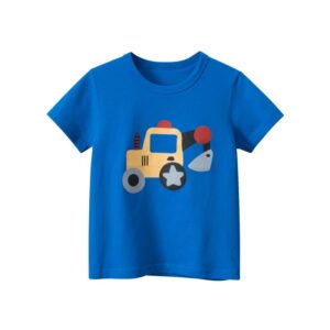 Children Kids Baby Fashion Boys Basic Short Sleeve Cartoon Print T-Shirt