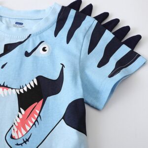 Children Kids Baby Fashion Boys Cartoon Print Short Sleeve T-Shirt And Shorts 2pcs Set