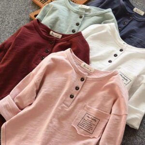 Children Kids Toddlers Fashion Boys Long Sleeve Basic T-Shirt