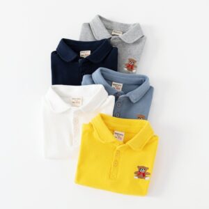 Children Kids Toddlers Boys Long-Sleeved Polo Lapel Shirt