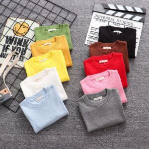 Kids Toddler Girls Boy Fashion Fall 21 Color Sweater Pullover Knitwear
