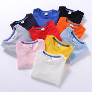 Kids Toddler Girls Boy Fashion Crew Neck Solid Color Loose Long Sleeve Sweatshirt