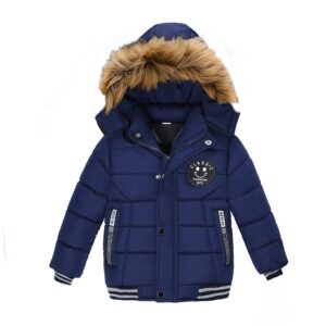 Kids Toddler Boy Fashion Fur Collar Thick Padded Jacket