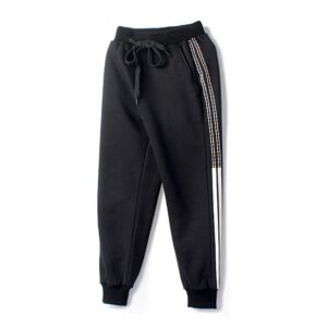 Knit Stripe Print Boys Drawstring Sports Pants