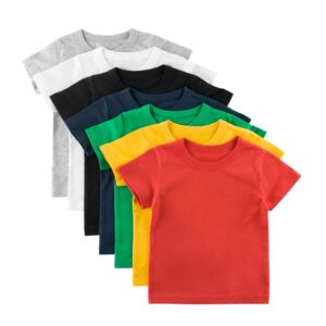 Children Short-Sleeved Solid Color Simple T-Shirt