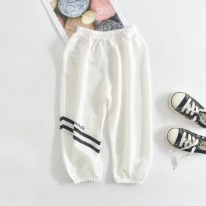 Kids Casual Striped Elastic Loose Sporty Pants
