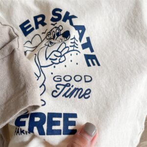 Kids Casual Round Neck Short Sleeve Letter Cartoon Pattern Loose T-Shirt