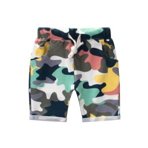 Boys Casual Camouflage Elastic Drawstring Shorts