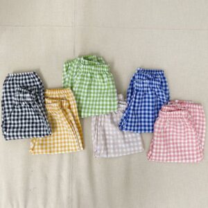 Kids Casual Plaid Elastic Pants