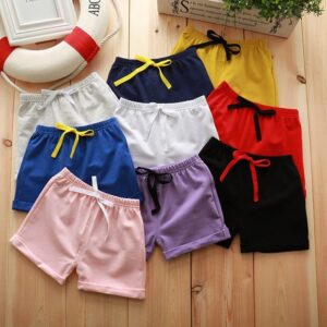 Kids Fashion Solid Color Comfy Shorts