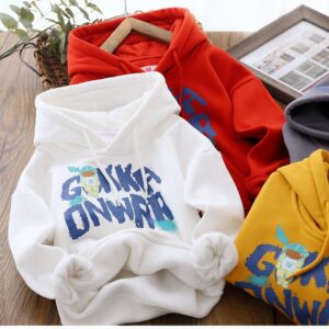 Boys Casual Spaceman Letter Pattern Fleece-lined Thickening Hoodie