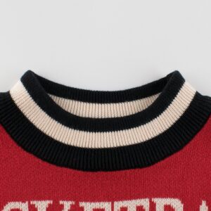 Boys Sporty Round Neck Long Sleeve Fake Two-piece Knitwear