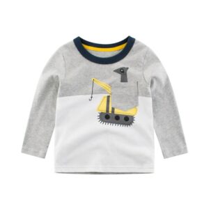 Boys Simple Crane Design Long-sleeves T-Shirt
