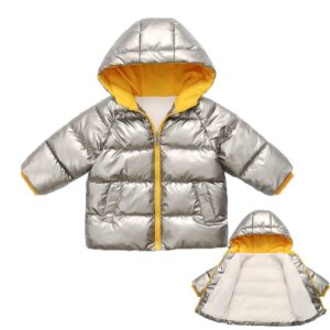 Kids Bright Color Long Sleeve Thick Hooded Coat