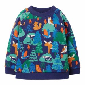 Children Animal Print Cotton Long-sleeved Sweatshirt