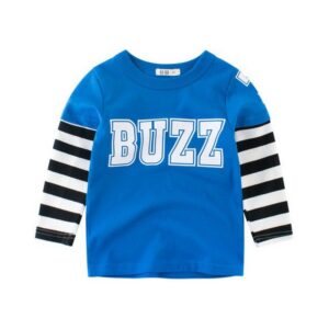 Fashion Letter Striped Boys Long Sleeve T-Shirt