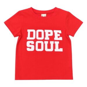 Kid Boy Girl Letter Print Red T-Shirt