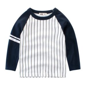 Boys Patchwork Stripes Printed Long Sleeves Tops