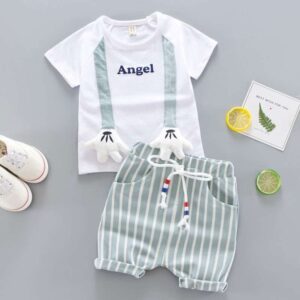 2pcs/set Boys Casual Cotton Short Sleeve Set