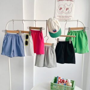 Children Kids Baby Fashion Girls Boys Casual Basic Solid Color Shorts