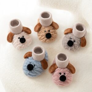 Kids Baby Fashion Cute Autumn And Winter Non-Slip Soft Bottom Indoor Plush Shoes