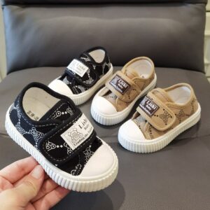 Kids Boys Girls Casual Cute Velcro Flat Thick-Soled Sneakers