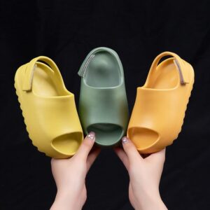 Kids Simple Solid Color Thick Bottom Non-slip Sandals