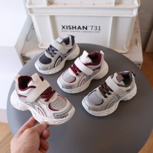 Kids Boys Girls Casual Versatile Velcro Lace-Up Thick-Soled Sneakers