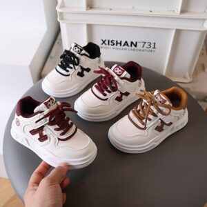 Kids Boys Girls Casual Versatile Velcro Lace-Up Thick-Soled Sneakers