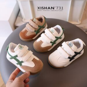 Kids Boys Girls Casual Versatile Velcro Thick-Soled Sneakers