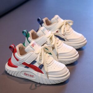 Kids Boys Casual Versatile Sports Lace-Up Thick-Soled Sneakers