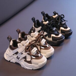 Kids Boys Casual Versatile Sports Lace-Up Thick-Soled Sneakers