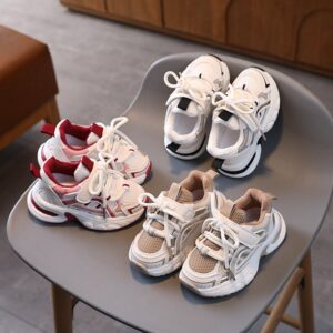 Kids Unisex Casual Versatile Lace-Up Thick-Soled Sneakers
