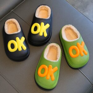 Kids Unisex Cute Alphabet Plush Slippers