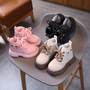 Kids Boys Girls Fashion Casual Lace-Up Thick-Soled Ankle Boots