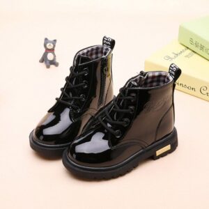 Fashion Solid Color Letter Design PU Boots